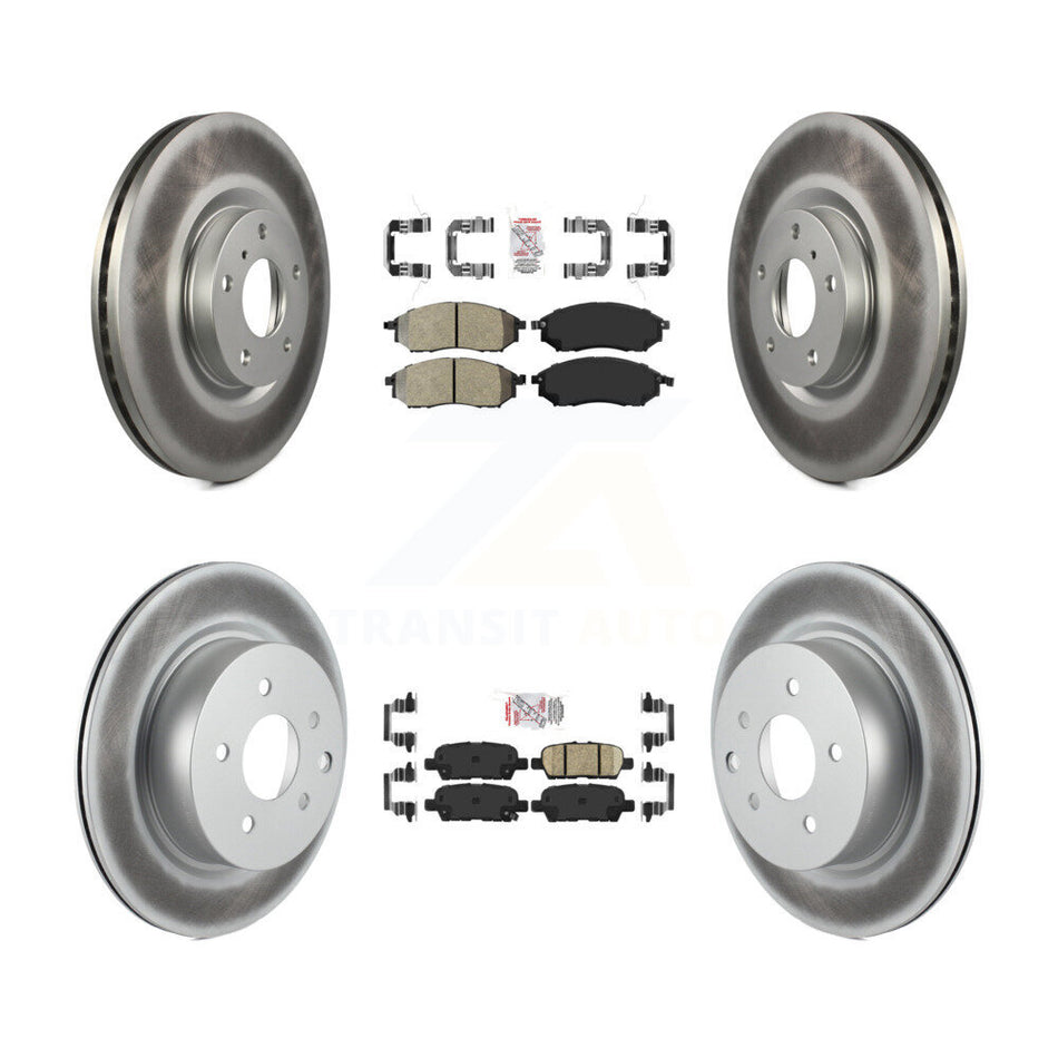 Front Semi-Metallic Rear Ceramic Pad Coat Brake Rotors Kit For INFINITI G37 EX35 G35 QX50 KGA-102146