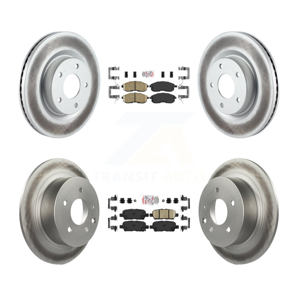 Front Rear Ceramic Pads And Coated Disc Brake Rotors Kit For Nissan Altima KGA-102149