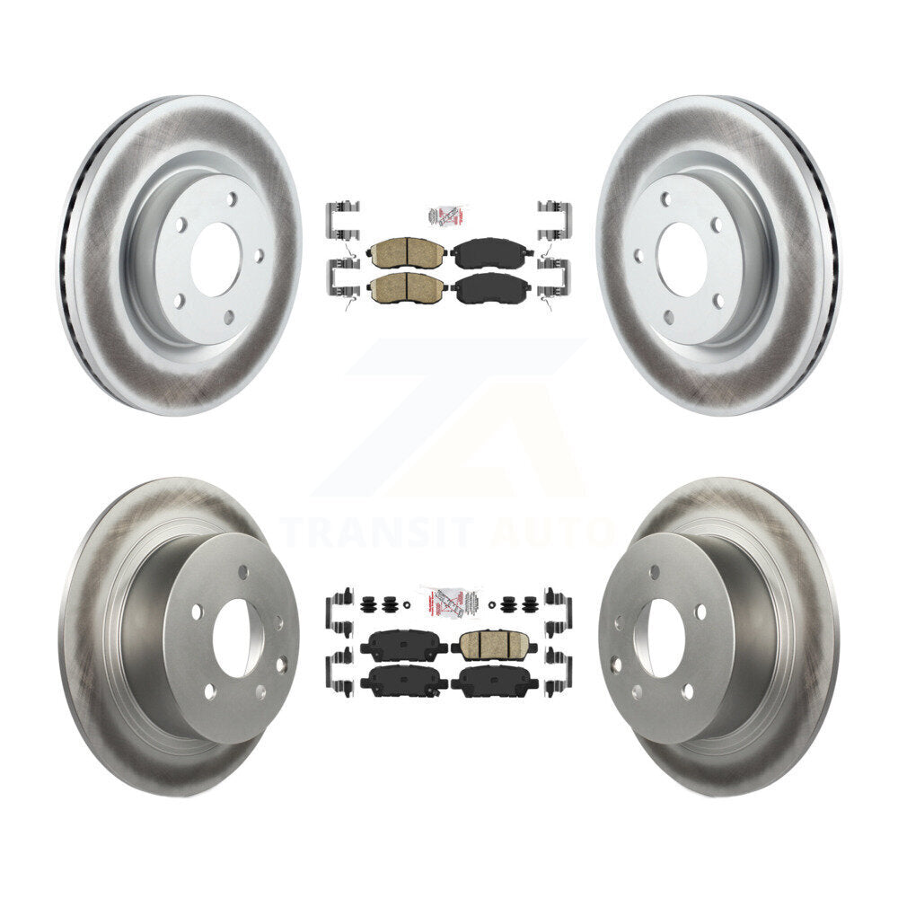 Front Rear Ceramic Pads And Coated Disc Brake Rotors Kit For Nissan Altima KGA-102150
