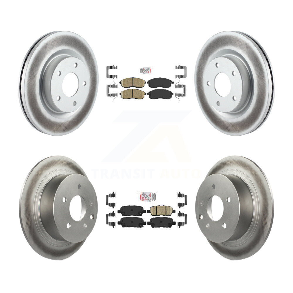 Front Rear Ceramic Pads And Coated Disc Brake Rotors Kit For Nissan Altima KGA-102152