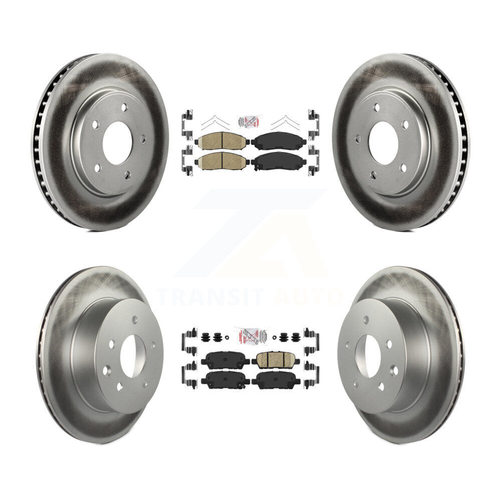 Front Rear Ceramic Pads And Coated Disc Brake Rotors Kit For Nissan LEAF KGA-102153