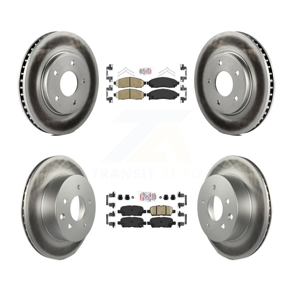 Front Rear Ceramic Pads And Coated Disc Brake Rotors Kit For Nissan LEAF KGA-102153