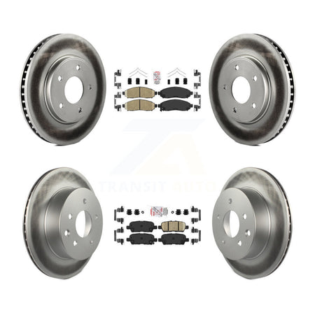 Front Rear Ceramic Pads And Coated Disc Brake Rotors Kit For Nissan LEAF KGA-102154