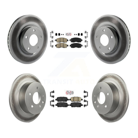 Front Rear Ceramic Pads And Coated Disc Brake Rotors Kit For Nissan Altima KGA-102163