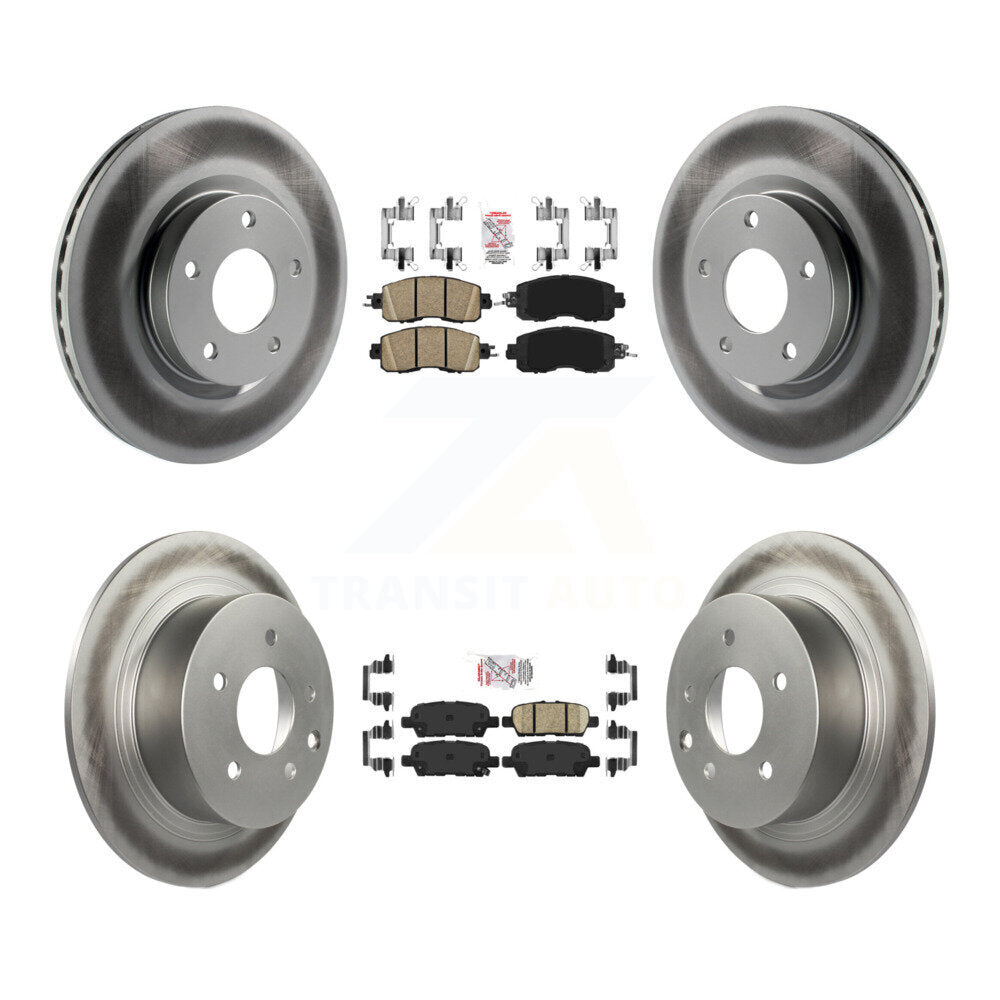 Front Rear Ceramic Pads And Coated Disc Brake Rotors Kit For Nissan Altima KGA-102164