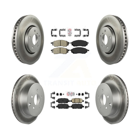 Front Semi-Metallic Rear Ceramic Pad & Coated Brake Rotor Kit For INFINITI FX35 FX37 FX45 KGA-102182