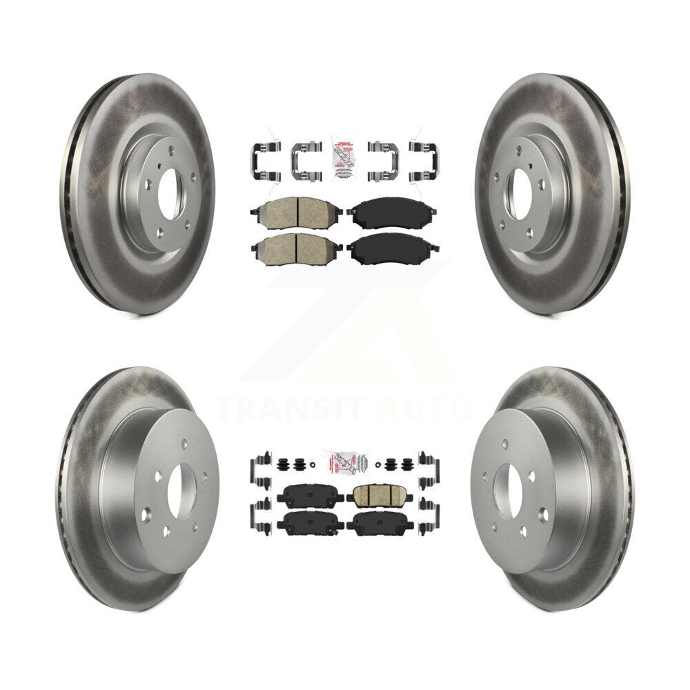 Front Semi-Metallic Rear Ceramic Pad Coat Brake Rotor Kit For Nissan Murano INFINITI QX70 KGA-102183