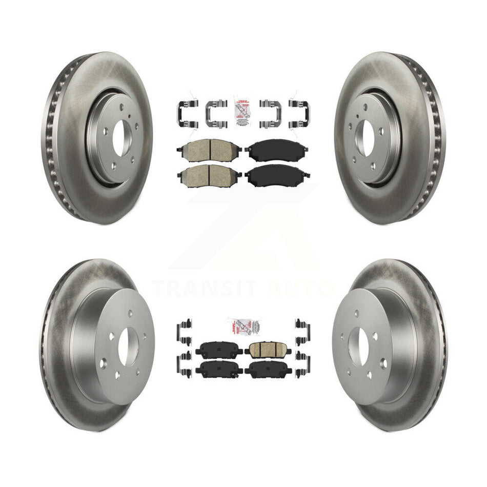 Front Semi-Metallic Rear Ceramic Pad & Coated Brake Rotor Kit For INFINITI FX35 FX37 FX45 KGA-102184