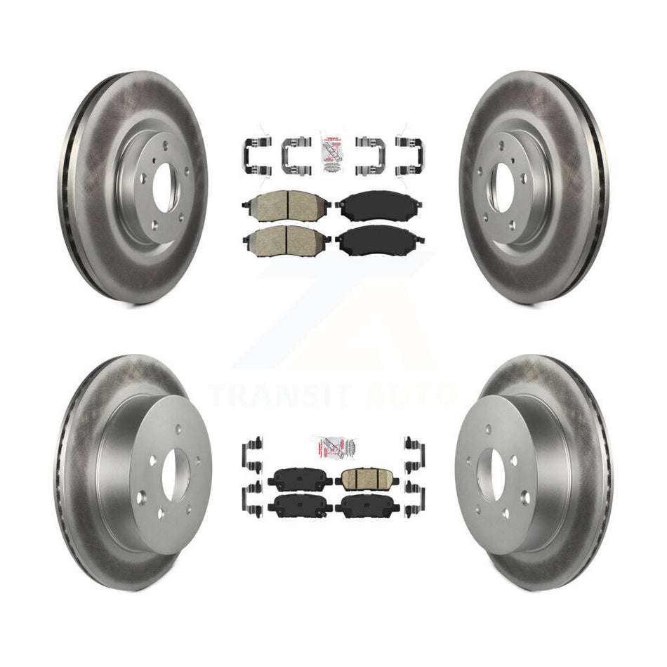 Front Semi-Metallic Rear Ceramic Pad Coat Brake Rotor Kit For Nissan Murano INFINITI QX70 KGA-102185