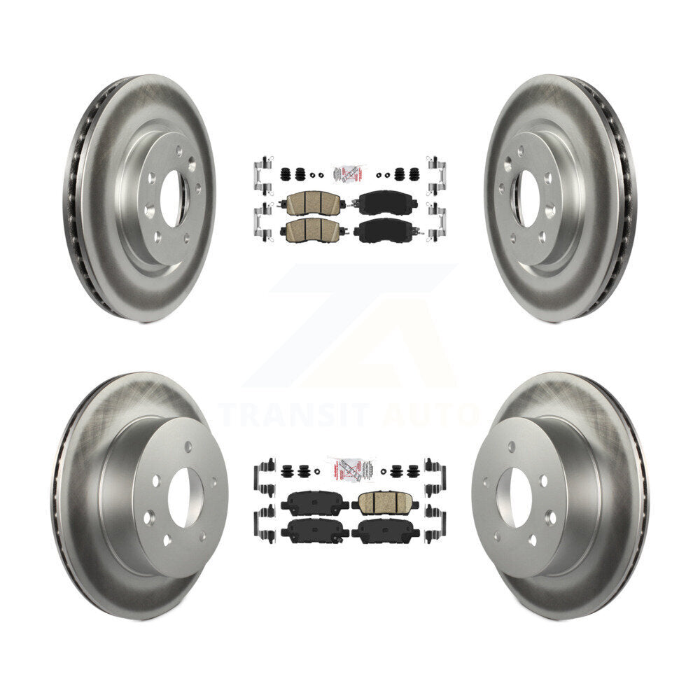 Front Rear Ceramic Pads And Coated Disc Brake Rotors Kit For Nissan LEAF KGA-102186