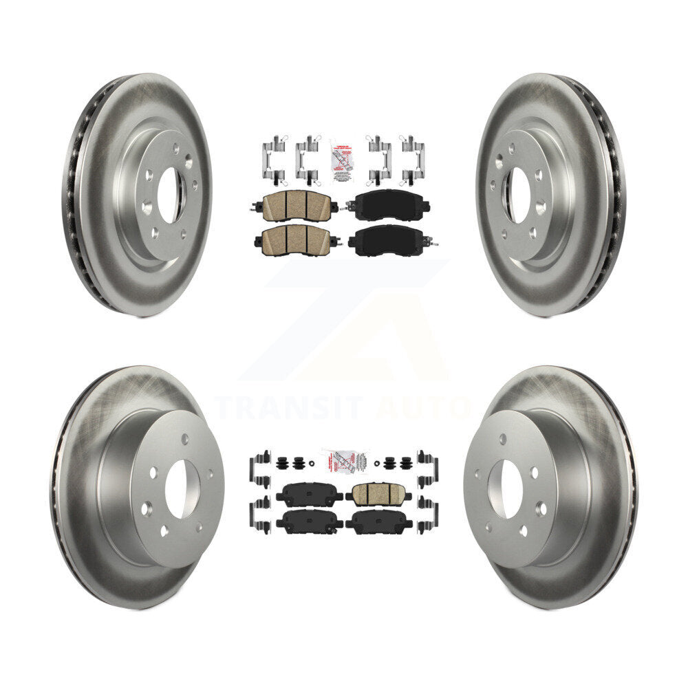 Front Rear Ceramic Pads And Coated Disc Brake Rotors Kit For Nissan LEAF KGA-102187