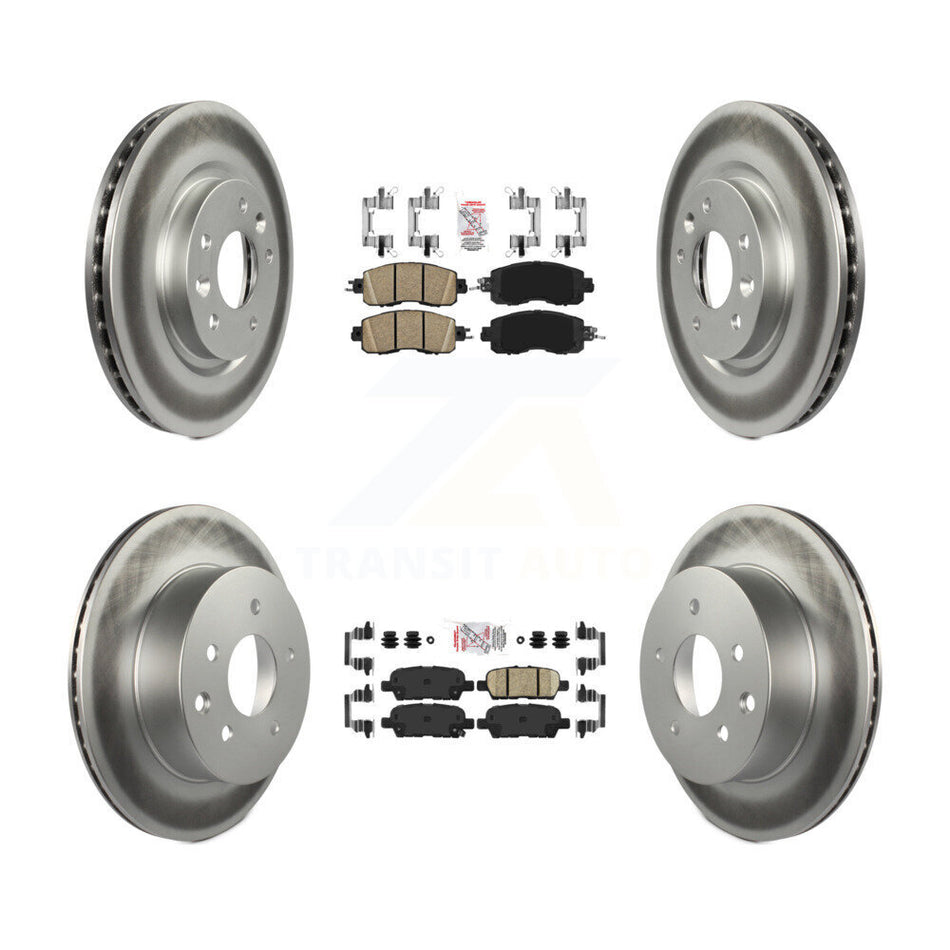 Front Rear Ceramic Pads And Coated Disc Brake Rotors Kit For Nissan LEAF KGA-102187