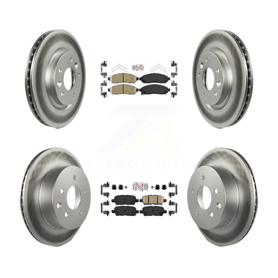 Front Rear Ceramic Pads And Coated Disc Brake Rotors Kit For Nissan LEAF KGA-102188