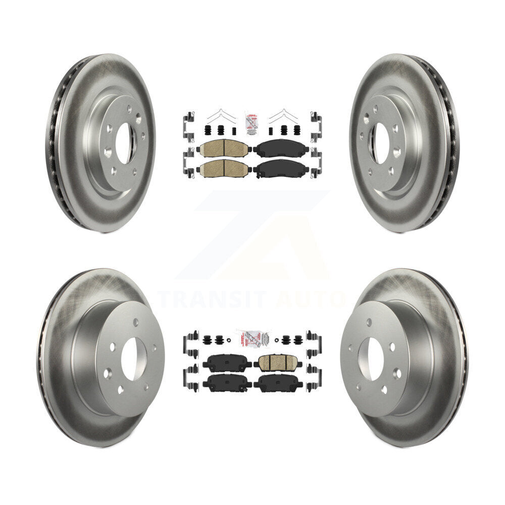 Front Rear Ceramic Pads And Coated Disc Brake Rotors Kit For Nissan LEAF KGA-102189