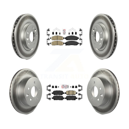 Front Rear Ceramic Pads And Coated Disc Brake Rotors Kit For Nissan LEAF KGA-102189