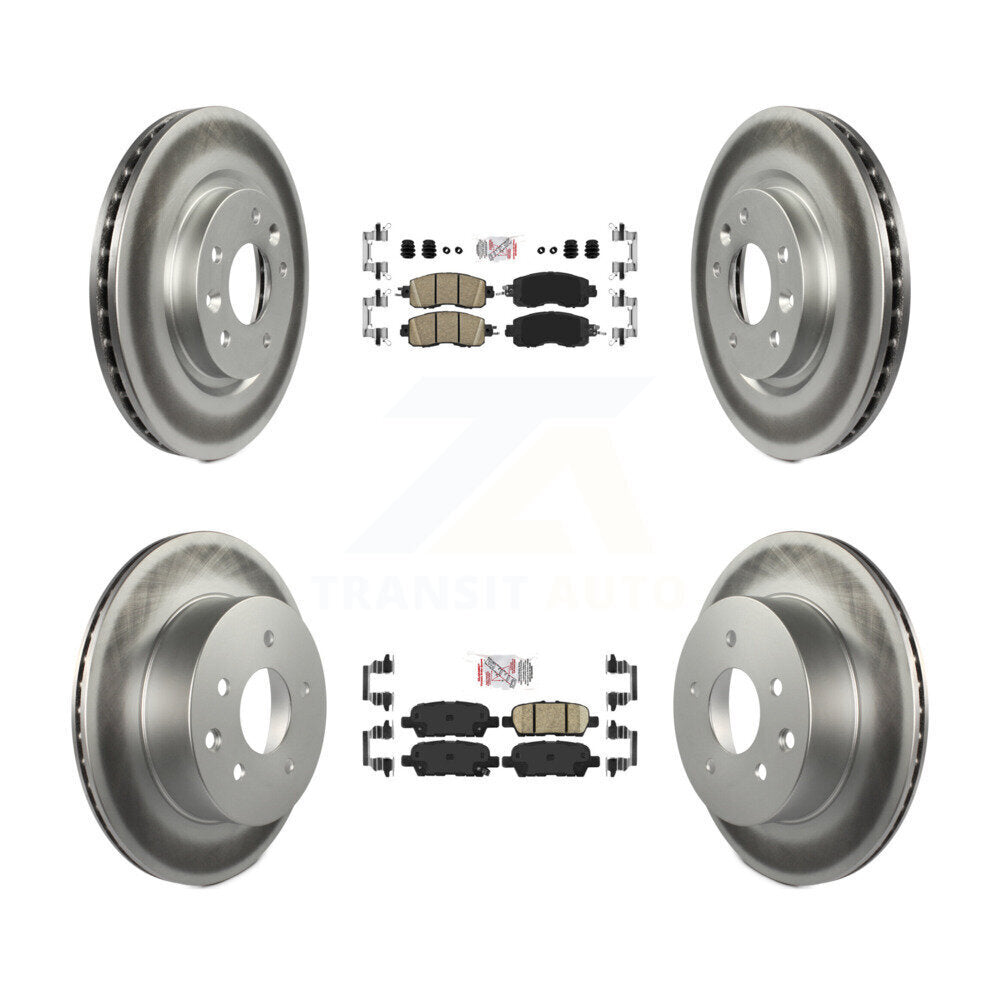 Front Rear Ceramic Pads And Coated Disc Brake Rotors Kit For Nissan LEAF KGA-102190