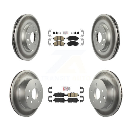 Front Rear Ceramic Pads And Coated Disc Brake Rotors Kit For Nissan LEAF KGA-102190