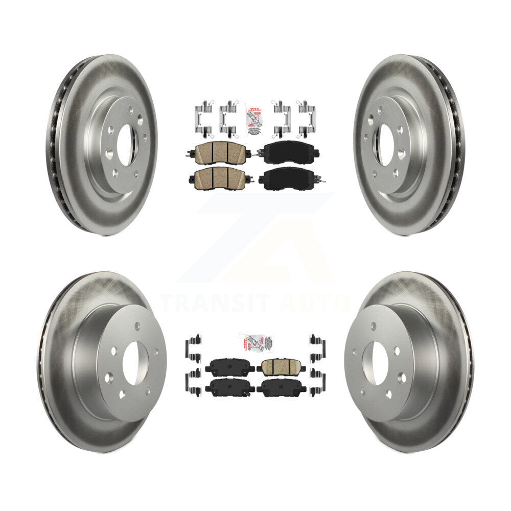 Front Rear Ceramic Pads And Coated Disc Brake Rotors Kit For Nissan LEAF KGA-102191
