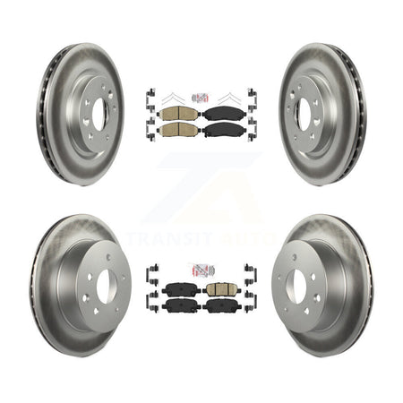 Front Rear Ceramic Pads And Coated Disc Brake Rotors Kit For Nissan LEAF KGA-102192