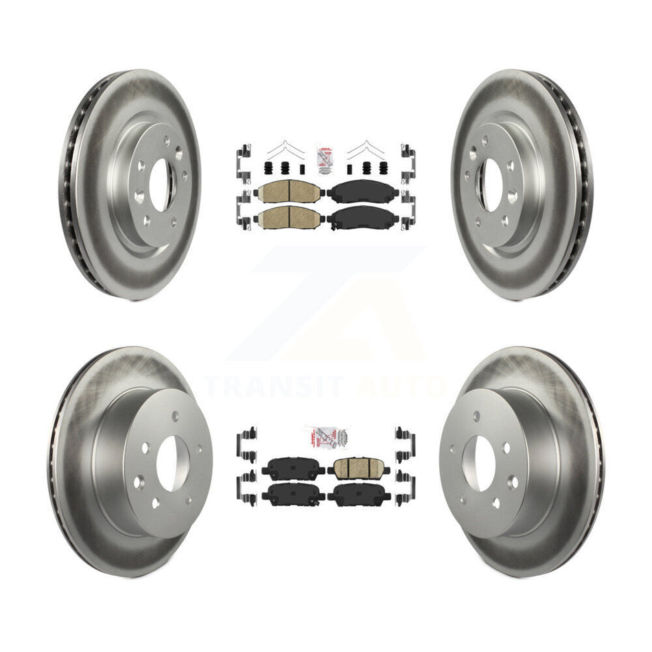 Front Rear Ceramic Pads And Coated Disc Brake Rotors Kit For Nissan LEAF KGA-102193
