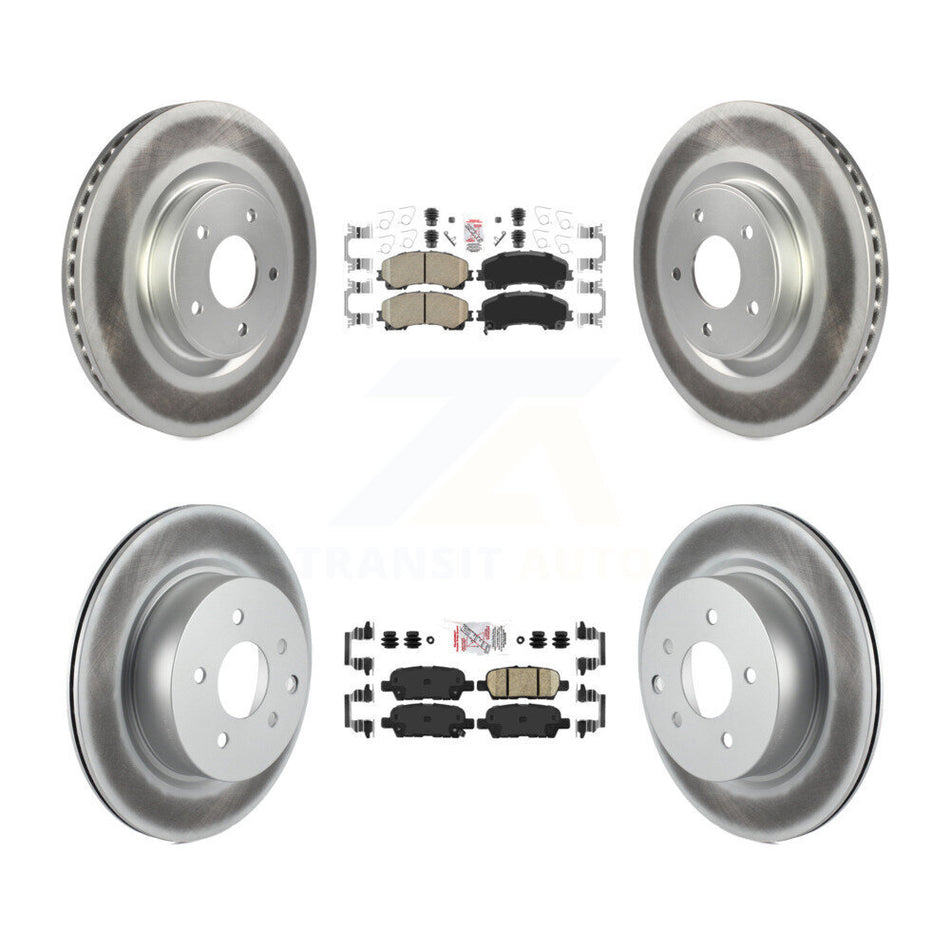Front Rear Ceramic Pads And Coated Disc Brake Rotors Kit For 2016-2017 INFINITI QX50 KGA-102195