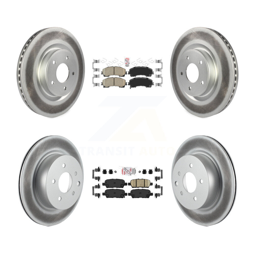 Front Rear Ceramic Pads And Coated Disc Brake Rotors Kit For 2016-2017 INFINITI QX50 KGA-102196