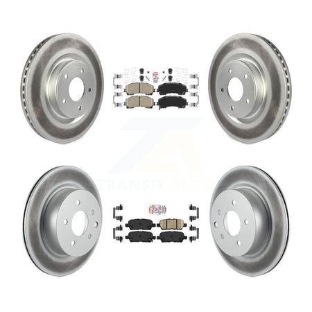 Front Rear Ceramic Pads And Coated Disc Brake Rotors Kit For 2016-2017 INFINITI QX50 KGA-102197