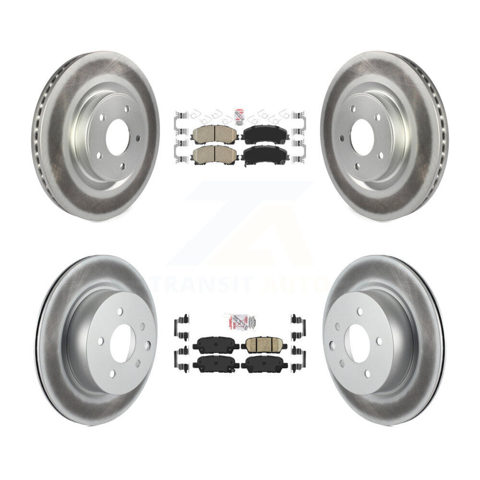 Front Rear Ceramic Pads And Coated Disc Brake Rotors Kit For 2016-2017 INFINITI QX50 KGA-102198