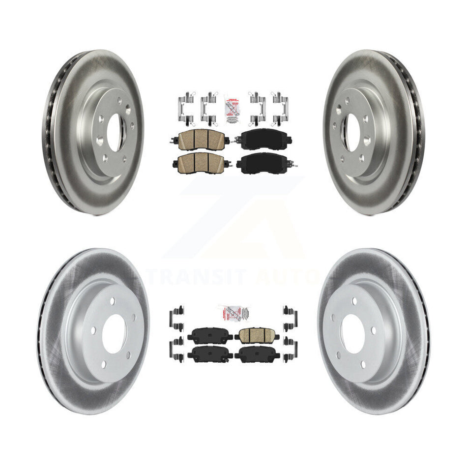 Front Rear Ceramic Pad Coated Brake Rotor Kit For Nissan LEAF With Electric Parking KGA-102205