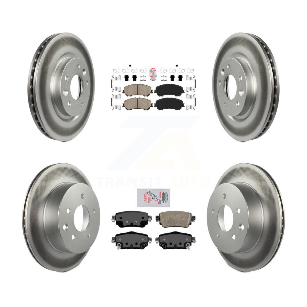 Front Rear Ceramic Pads And Coated Disc Brake Rotors Kit For 2019 Nissan Rogue Sport S KGA-102219