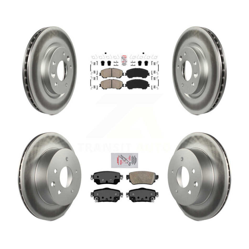 Front Rear Ceramic Pads And Coated Disc Brake Rotors Kit For 2019 Nissan Rogue Sport S KGA-102219