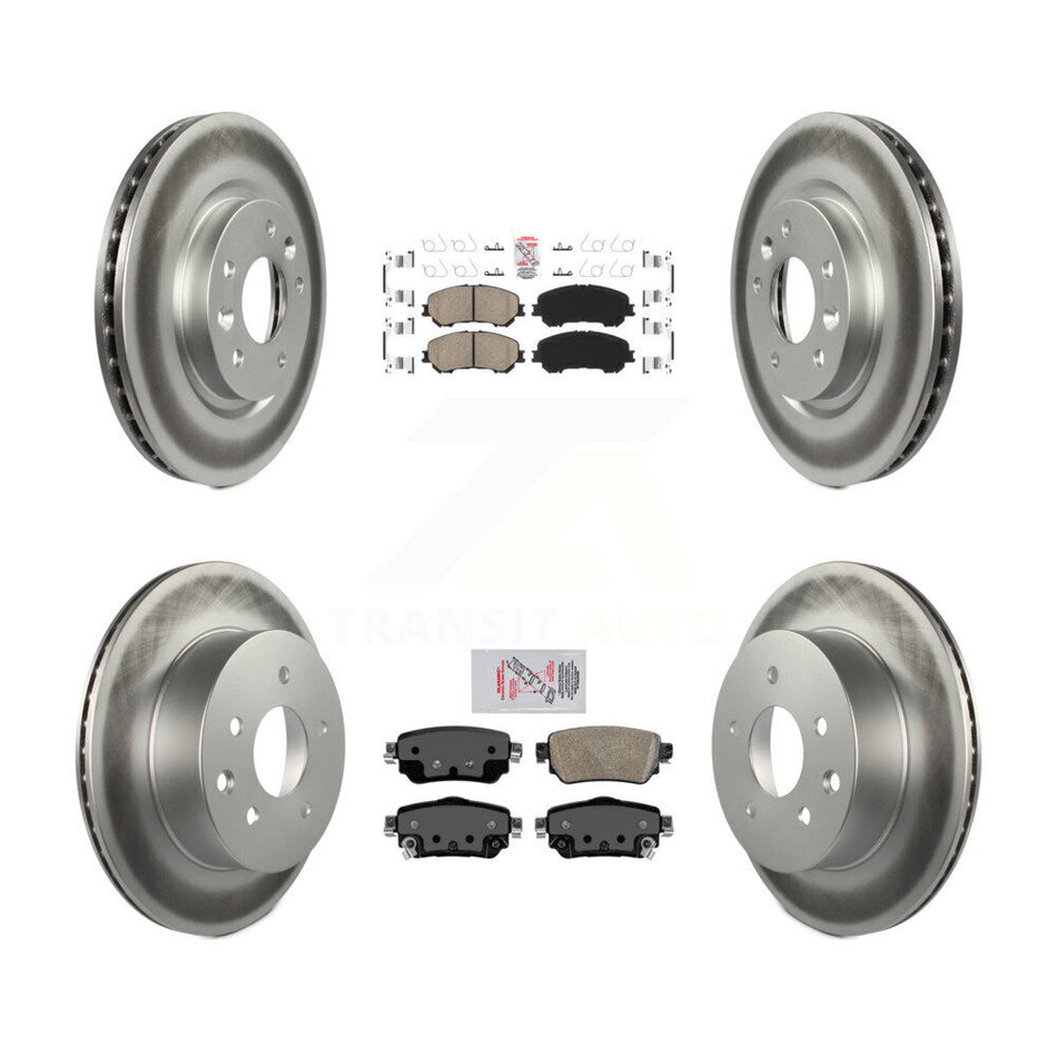 Front Rear Ceramic Pads And Coated Disc Brake Rotors Kit For 2019 Nissan Rogue Sport S KGA-102220