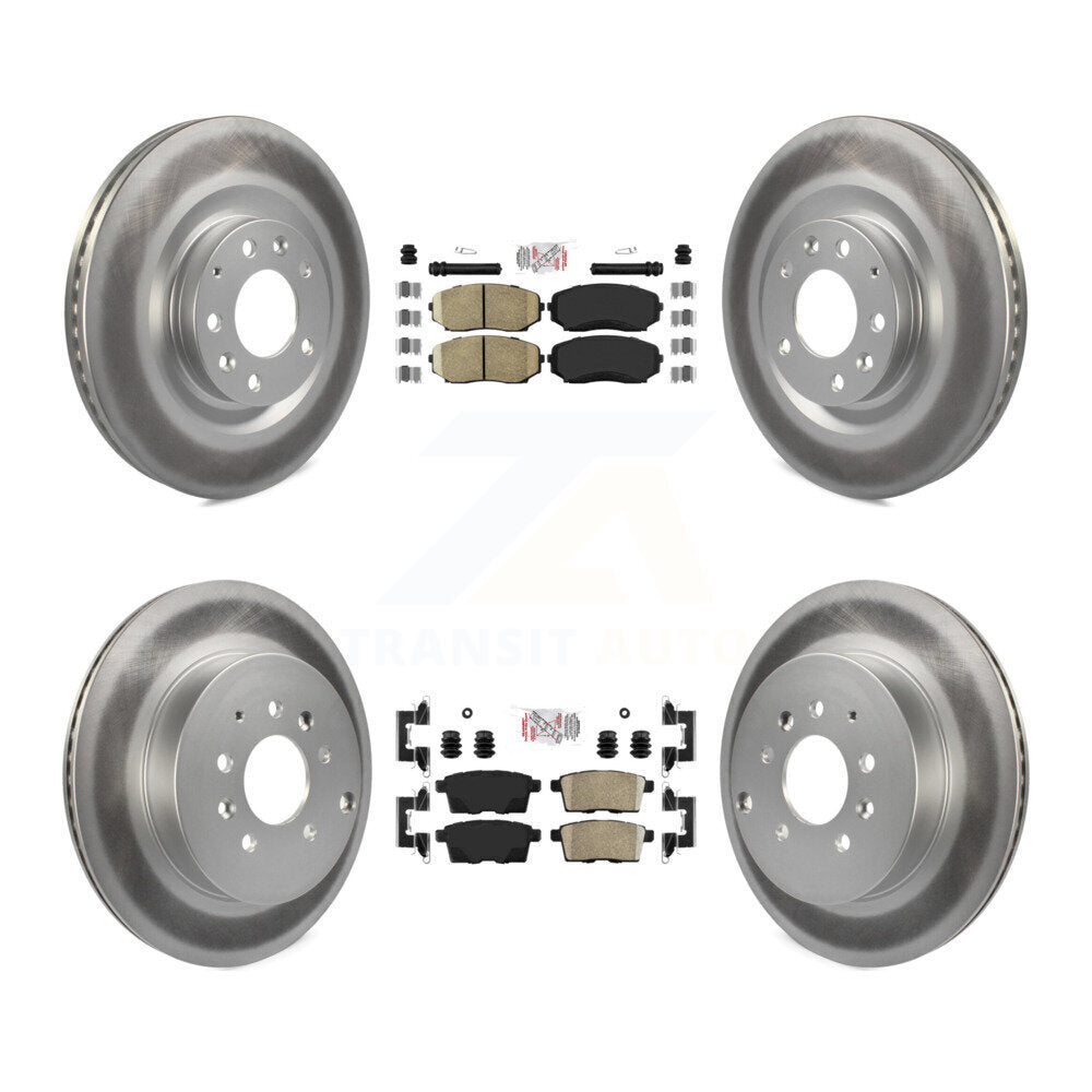 Front Rear Ceramic Pads And Coated Disc Brake Rotors Kit For 2007-2015 Mazda CX-9 KGA-102231