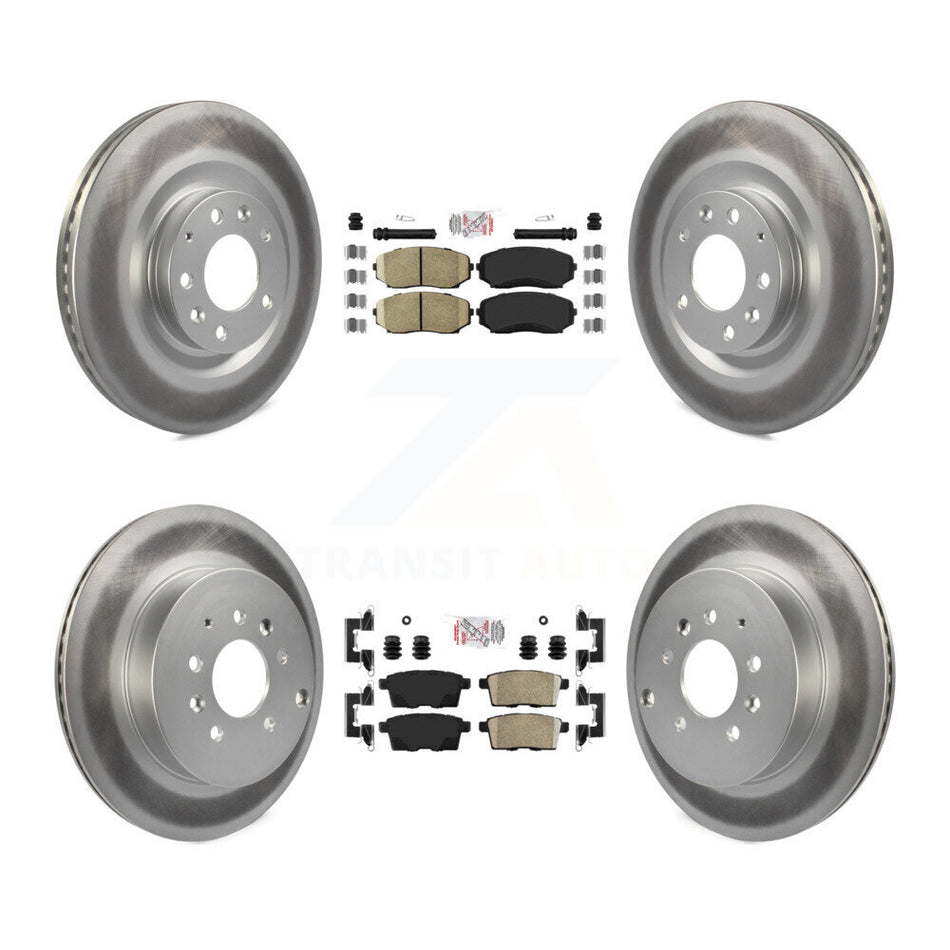 Front Rear Ceramic Pads And Coated Disc Brake Rotors Kit For 2007-2015 Mazda CX-9 KGA-102231
