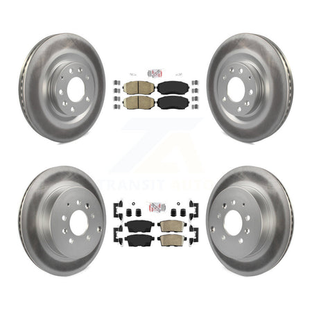 Front Rear Ceramic Pads And Coated Disc Brake Rotors Kit For 2007-2015 Mazda CX-9 KGA-102232