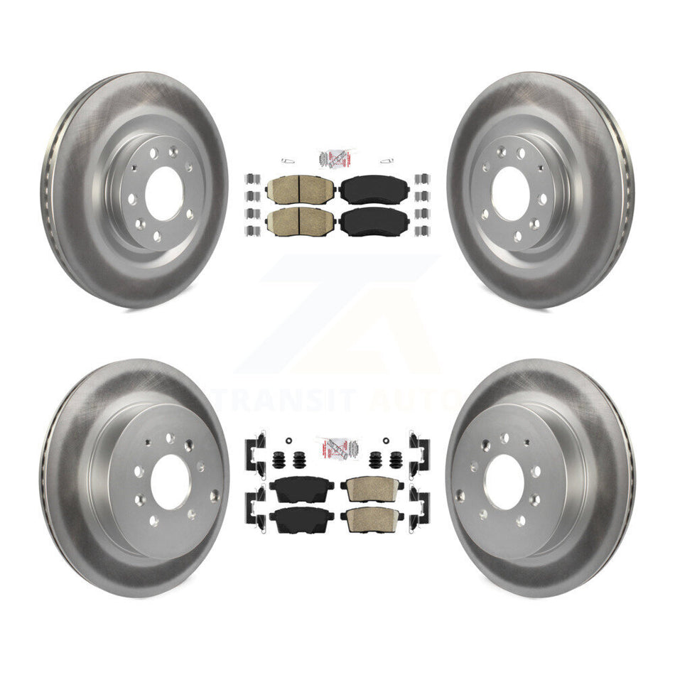 Front Rear Ceramic Pads And Coated Disc Brake Rotors Kit For 2007-2015 Mazda CX-9 KGA-102232
