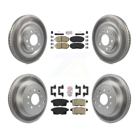 Front Rear Ceramic Pads And Coated Disc Brake Rotors Kit For 2007-2015 Mazda CX-9 KGA-102233