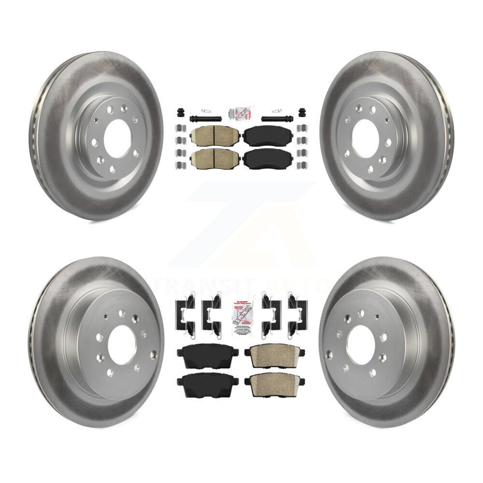 Front Rear Ceramic Pads And Coated Disc Brake Rotors Kit For 2007-2015 Mazda CX-9 KGA-102233