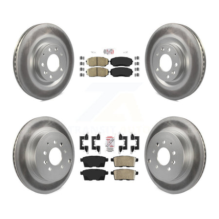 Front Rear Ceramic Pads And Coated Disc Brake Rotors Kit For 2007-2015 Mazda CX-9 KGA-102234