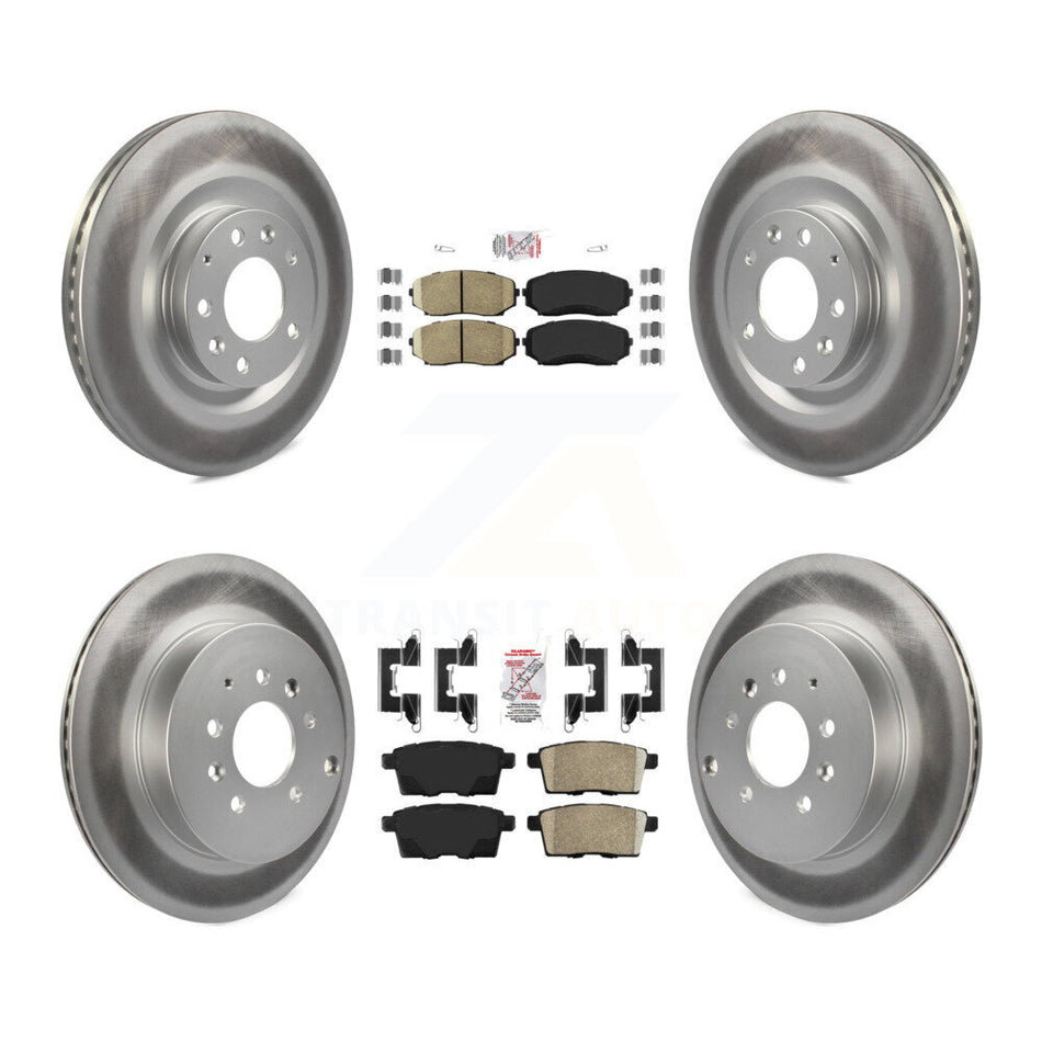 Front Rear Ceramic Pads And Coated Disc Brake Rotors Kit For 2007-2015 Mazda CX-9 KGA-102234