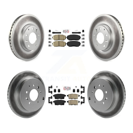 Front Rear Ceramic Pad & Coated Disc Brake Rotor Kit For Mazda CX-7 Ford Edge Lincoln MKX KGA-102235