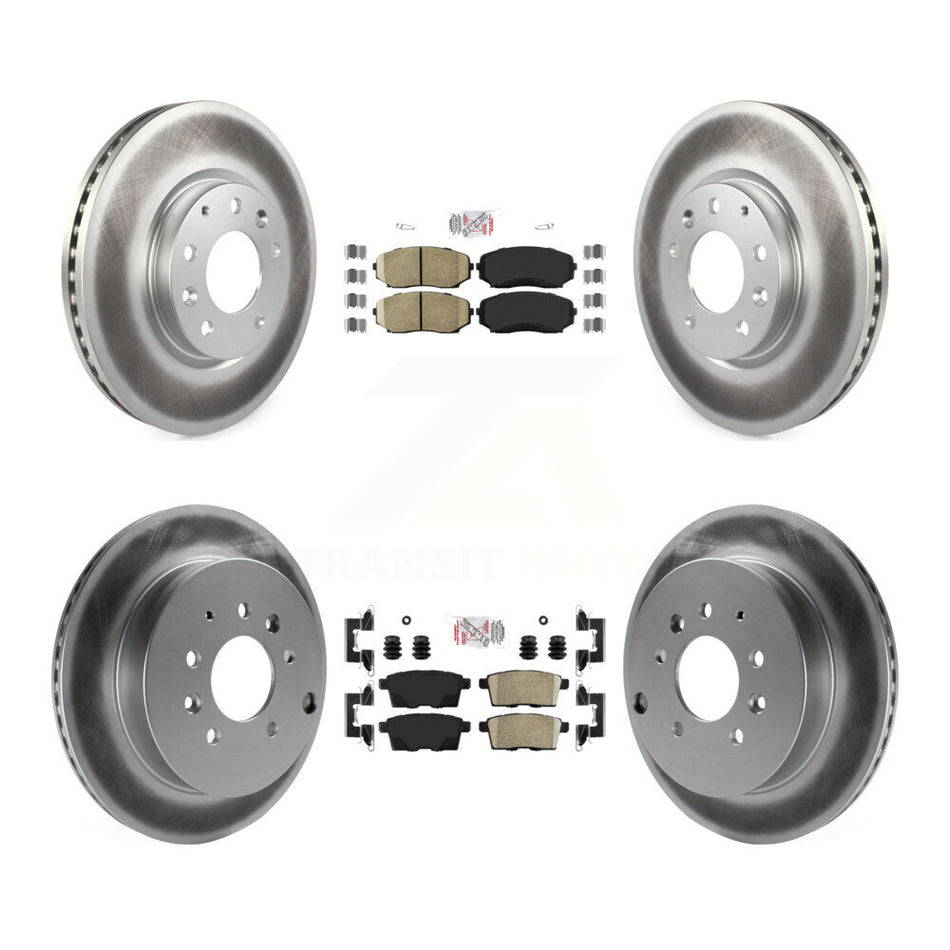 Front Rear Ceramic Pad & Coated Disc Brake Rotor Kit For Mazda CX-7 Ford Edge Lincoln MKX KGA-102236