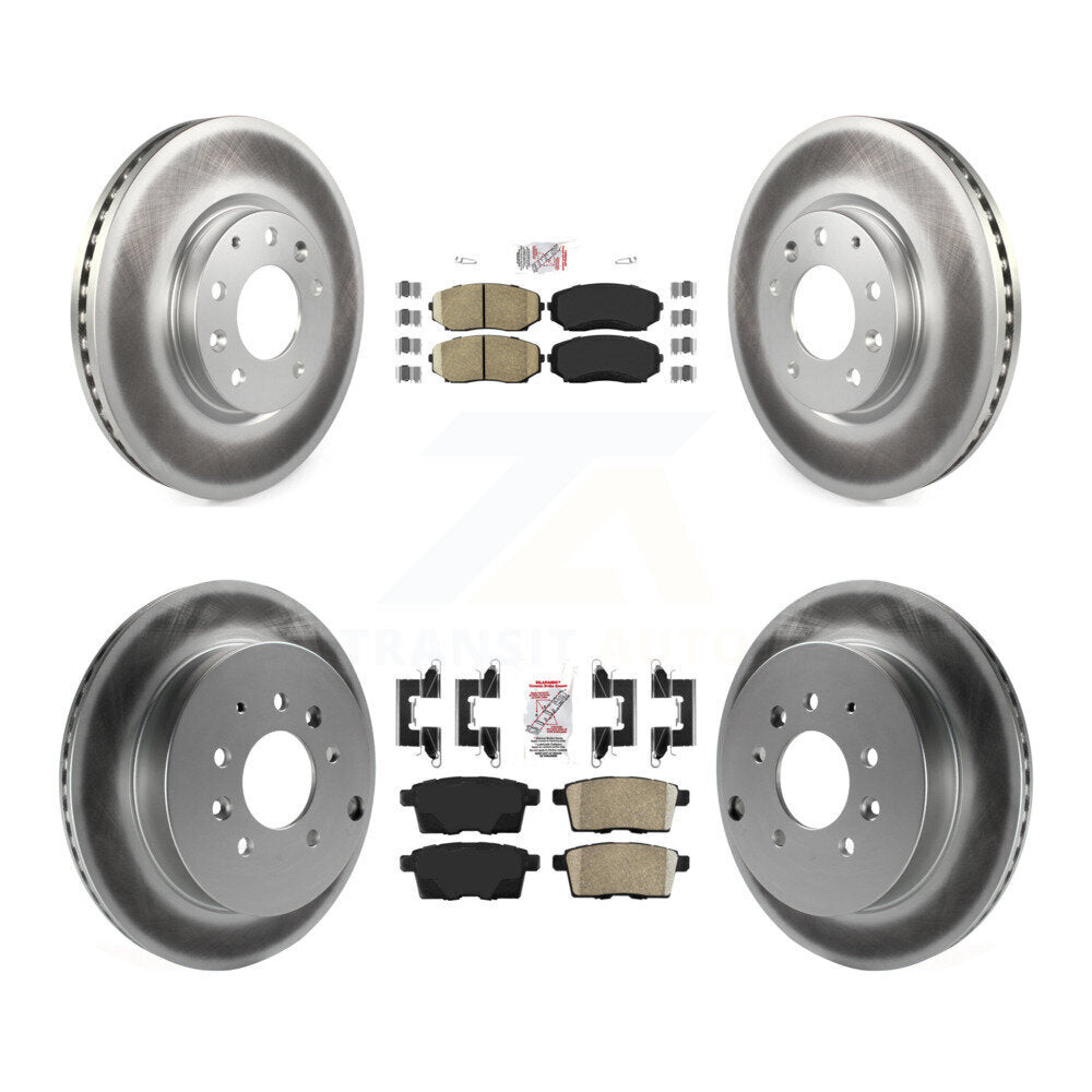 Front Rear Ceramic Pad & Coated Disc Brake Rotor Kit For Mazda CX-7 Ford Edge Lincoln MKX KGA-102238