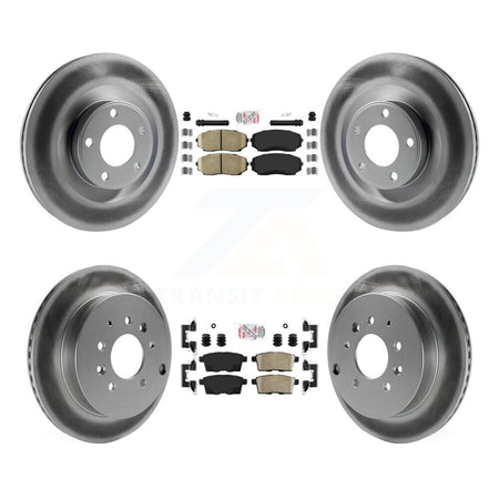 Front Rear Ceramic Pads And Coated Disc Brake Rotors Kit For Ford Edge Lincoln MKX KGA-102239