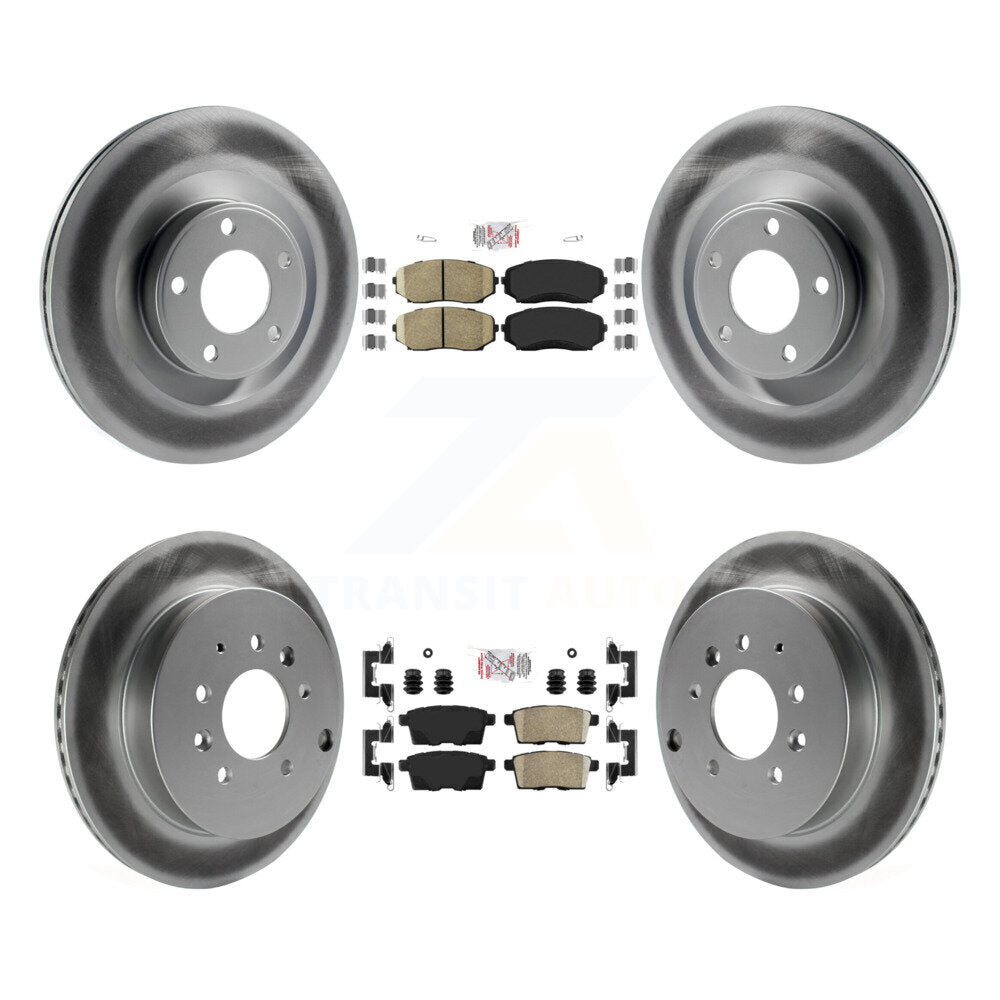 Front Rear Ceramic Pads And Coated Disc Brake Rotors Kit For Ford Edge Lincoln MKX KGA-102240