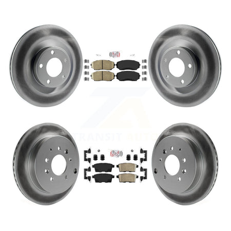 Front Rear Ceramic Pads And Coated Disc Brake Rotors Kit For Ford Edge Lincoln MKX KGA-102240