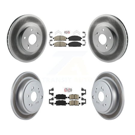 Front Rear Ceramic Pads And Coated Disc Brake Rotors Kit For 2003-2006 Acura MDX KGA-102244