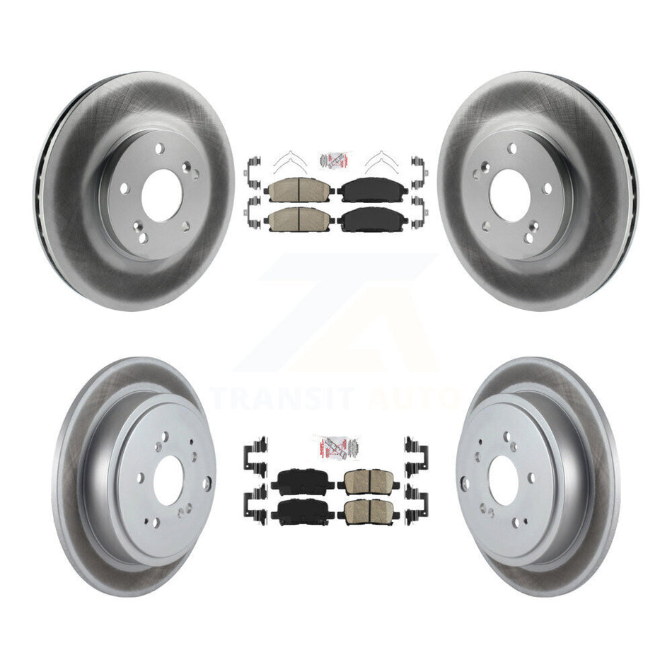 Front Rear Ceramic Pads And Coated Disc Brake Rotors Kit For 2003-2006 Acura MDX KGA-102244