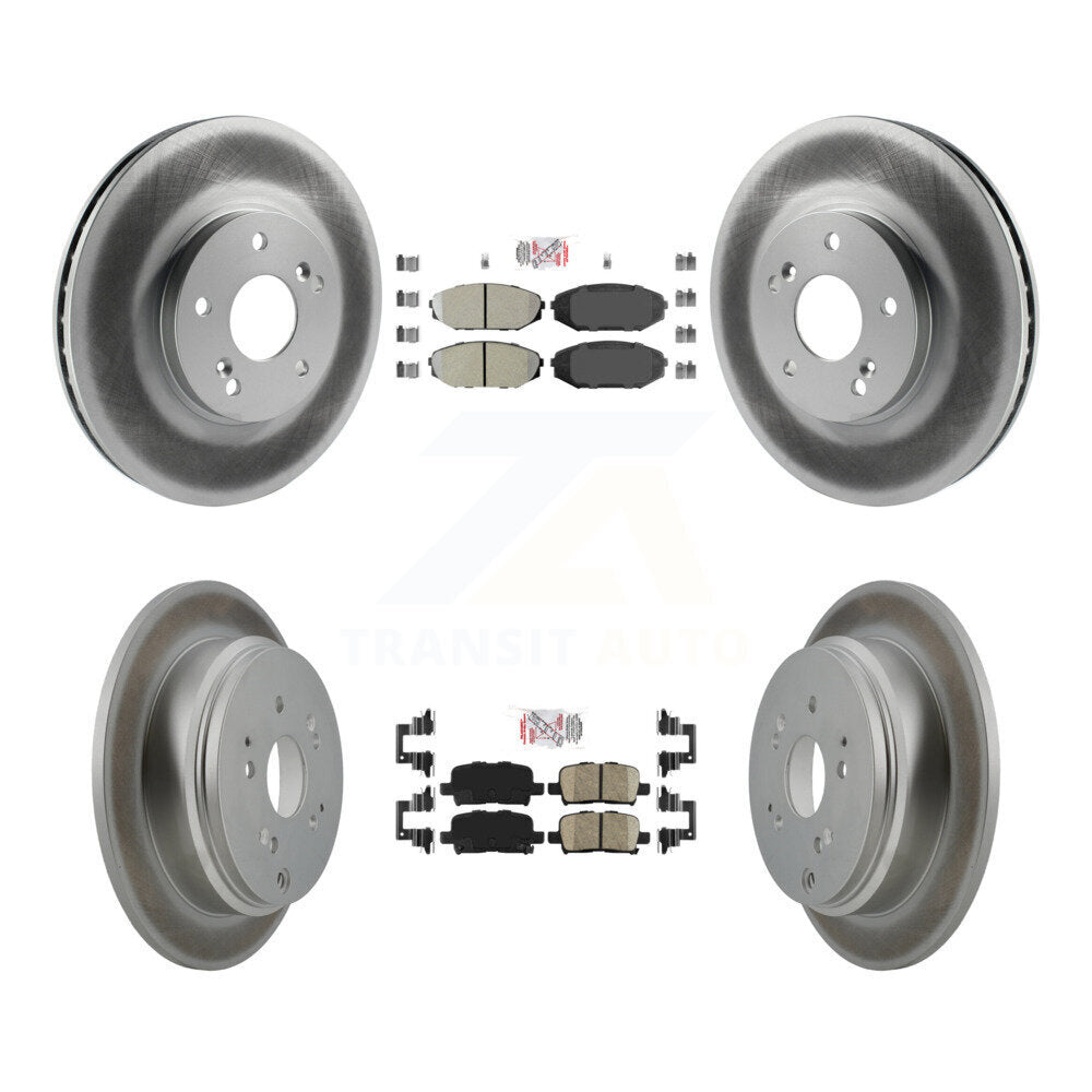 Front Semi-Metallic Rear Ceramic Pad & Coated Brake Rotor Kit For 2002-2004 Honda Odyssey KGA-102246