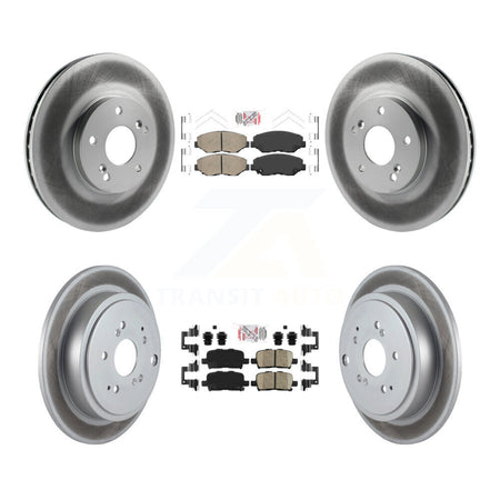 Front Rear Ceramic Pads And Coated Disc Brake Rotors Kit For 2003-2008 Honda Pilot KGA-102247